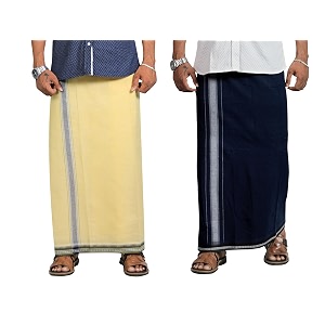 prakasam cotton mens cotton kerala thalapathi border single 128x200 mtrs dhoti for mens