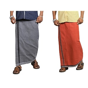 prakasam cotton mens cotton kerala thalapathi border single 128x200 mtrs dhoti for mens
