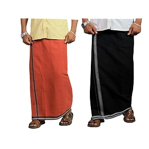 prakasam cotton mens cotton kerala thalapathi border single 128x200 mtrs dhoti for mens