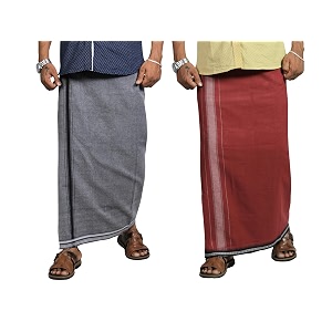 prakasam cotton mens cotton kerala thalapathi border single 128x200 mtrs dhoti for mens