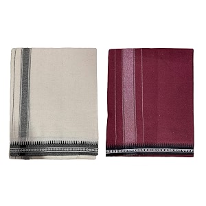 prakasam cotton mens cotton kerala thalapathi border single 128x200 mtrs dhoti for mens