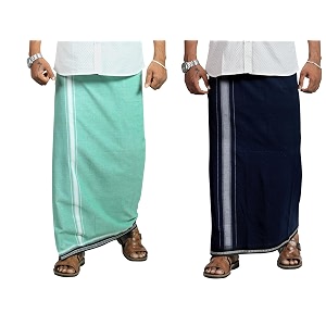 prakasam cotton mens cotton kerala thalapathi border single 128x200 mtrs dhoti for mens