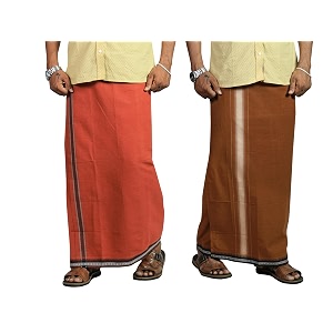 prakasam cotton mens cotton kerala thalapathi border single 128x200 mtrs dhoti for mens