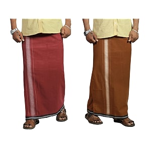prakasam cotton mens cotton kerala thalapathi border single 128x200 mtrs dhoti for mens