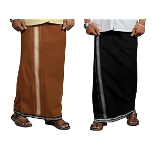 prakasam cotton mens cotton kerala thalapathi border single 128x200 mtrs dhoti for mens