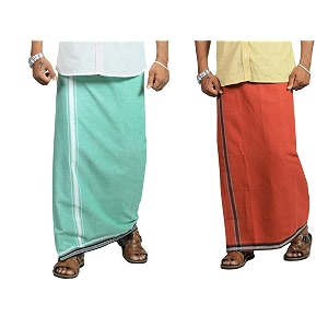 prakasam cotton mens cotton kerala thalapathi border single 128x200 mtrs dhoti for mens
