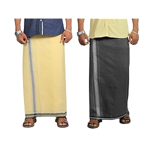 prakasam cotton mens cotton kerala thalapathi border single 128x200 mtrs dhoti for mens