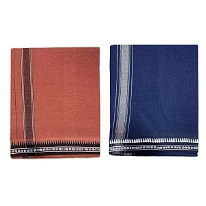 prakasam cotton mens cotton kerala thalapathi border single 128x200 mtrs dhoti for mens