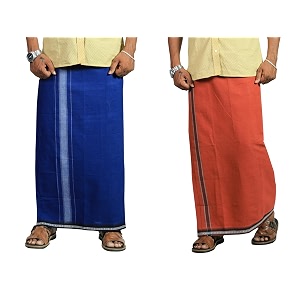 prakasam cotton mens cotton kerala thalapathi border single 128x200 mtrs dhoti for mens