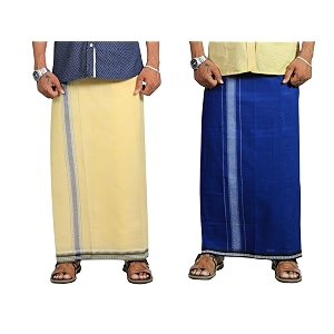 prakasam cotton mens cotton kerala thalapathi border single 128x200 mtrs dhoti for mens