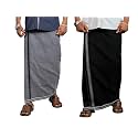 PRAKASAM COTTON Mens Cotton Kerala Thalapathi Border Single (1.28x2.00 mtrs) Dhoti for Mens