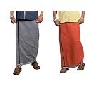 PRAKASAM COTTON Mens Cotton Kerala Thalapathi Border Single (1.28x2.00 mtrs) Dhoti for Mens