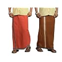 PRAKASAM COTTON Mens Cotton Kerala Thalapathi Border Single (1.28x2.00 mtrs) Dhoti for Mens