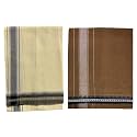 PRAKASAM COTTON Mens Cotton Kerala Thalapathi Border Single (1.28x2.00 mtrs) Dhoti for Mens