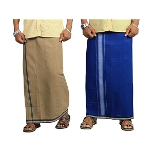 prakasam cotton mens cotton kerala thalapathi border single 128x200 mtrs dhoti for mens