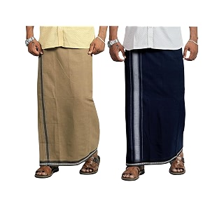 prakasam cotton mens cotton kerala thalapathi border single 128x200 mtrs dhoti for mens