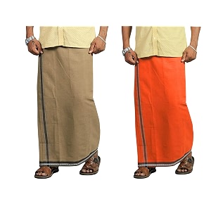 prakasam cotton mens cotton kerala thalapathi border single 128x200 mtrs dhoti for mens
