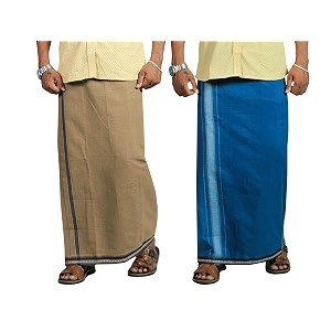 prakasam cotton mens cotton kerala thalapathi border single 128x200 mtrs dhoti for mens