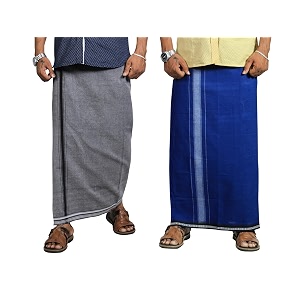 prakasam cotton mens cotton kerala thalapathi border single 128x200 mtrs dhoti for mens