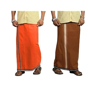 prakasam cotton mens cotton kerala thalapathi border single 128x200 mtrs dhoti for mens