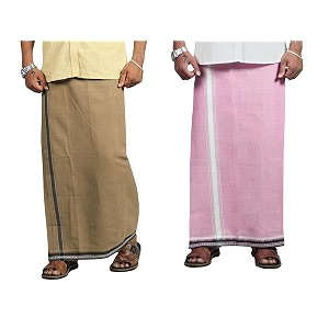 prakasam cotton mens cotton kerala thalapathi border single 128x200 mtrs dhoti for mens