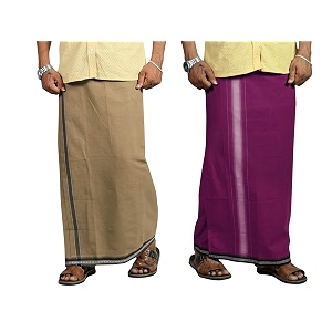 prakasam cotton mens cotton kerala thalapathi border single 128x200 mtrs dhoti for mens