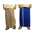 PRAKASAM COTTON Mens Cotton Kerala Thalapathi Border Single (1.28x2.00 mtrs) Dhoti for Mens