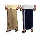 PRAKASAM COTTON Mens Cotton Kerala Thalapathi Border Single (1.28x2.00 mtrs) Dhoti for Mens