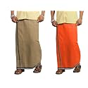 PRAKASAM COTTON Mens Cotton Kerala Thalapathi Border Single (1.28x2.00 mtrs) Dhoti for Mens
