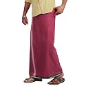 PRAKASAM COTTON Velcro Pocket Dhoti | Thalapathi Border Readymade Cotton Kerala Mundu for Men