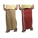 PRAKASAM COTTON Mens Cotton Kerala Thalapathi Border Single (1.28x2.00 mtrs) Dhoti for Mens