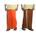 PRAKASAM COTTON Mens Cotton Kerala Thalapathi Border Single (1.28x2.00 mtrs) Dhoti for Mens