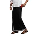 PRAKASAM COTTON Velcro Pocket Dhoti | Thalapathi Border Readymade Cotton Kerala Mundu for Men