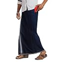 PRAKASAM COTTON Velcro Pocket Dhoti | Thalapathi Border Readymade Cotton Kerala Mundu for Men