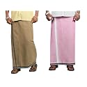 PRAKASAM COTTON Mens Cotton Kerala Thalapathi Border Single (1.28x2.00 mtrs) Dhoti for Mens