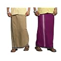 PRAKASAM COTTON Mens Cotton Kerala Thalapathi Border Single (1.28x2.00 mtrs) Dhoti for Mens