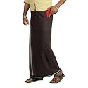 PRAKASAM COTTON Velcro Pocket Dhoti | Thalapathi Border Readymade Cotton Kerala Mundu for Men