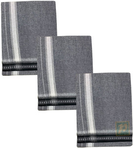 prakasam cotton mens thalapathi border ash colour single 128x200 mtrs solid men dhoti