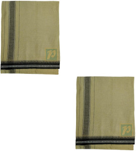 prakasam cotton mens thalapathi border beige colour single 128x200 mtrs solid men dhoti