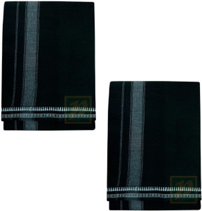 prakasam cotton mens thalapathi border black colour single 128x200 mtrs solid men dhoti