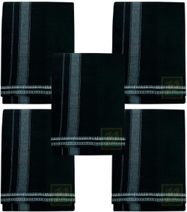 prakasam cotton mens thalapathi border black colour single 128x200 mtrs solid men dhoti