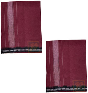 prakasam cotton mens thalapathi border cherry colour single 128x200 mtrs solid men dhoti