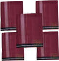 Prakasam Cotton Mens Thalapathi Border Cherry Colour Single (1.28X2.00 mtrs) Solid Men Dhoti
