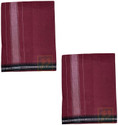 Prakasam Cotton Mens Thalapathi Border Cherry Colour Single (1.28X2.00 mtrs) Solid Men Dhoti