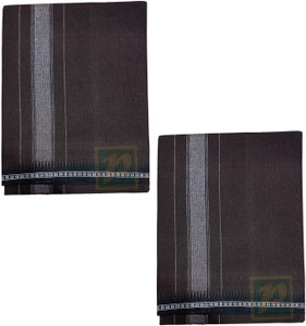 prakasam cotton mens thalapathi border coffee brown colour single 128x200 mtrs solid men dhoti