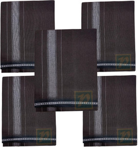prakasam cotton mens thalapathi border coffee brown colour single 128x200 mtrs solid men dhoti