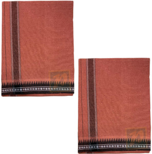 prakasam cotton mens thalapathi border dark kaavi colour single 128x200 mtrs solid men dhoti