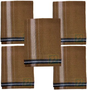 prakasam cotton mens thalapathi border kakki colour single 128x200 mtrs solid men dhoti