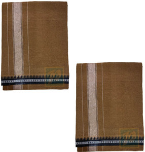 prakasam cotton mens thalapathi border kakki colour single 128x200 mtrs solid men dhoti