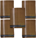 Prakasam Cotton Mens Thalapathi Border Kakki Colour Single (1.28X2.00 mtrs) Solid Men Dhoti